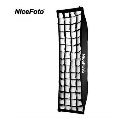NiceFoto 50×150 cm Umbrella Frame Softbox with Grid & 2 Diffusers – Strip Light Modifier