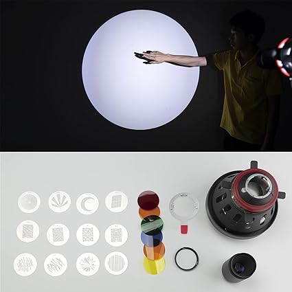 NiceFoto SN-29 Pro Conical Snoot Video Light Art Styling Snoot,Professional Optical Spot with 85mm Lens,Picture Slice and Color Filter for Bowens Mount