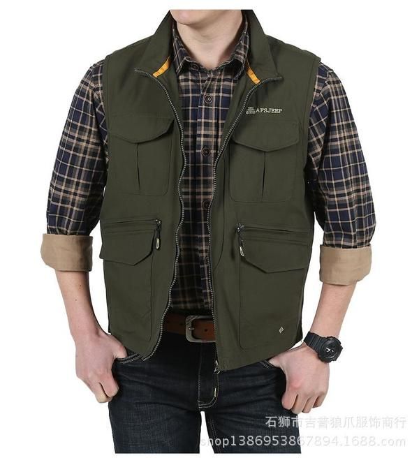 AFS Jeep Photography Vest – Green Large Multi‑Pocket Outdoor & Photo Gear Vest | Photography Accessories Pakistan