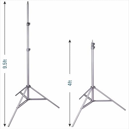 Heavy Duty 806A Air-Cushioned Light Stand – Aluminium Alloy, 9.9ft Max Height, 16 lbs Load Capacity