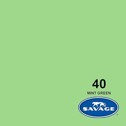 Savage Seamless Paper Photography Backdrop - Color #40 Mint Green, Size 9 Feet Wide x 36 Feet Long, Backdrop for YouTube Videos, Streaming, Interviews and Portraits - Made in USA