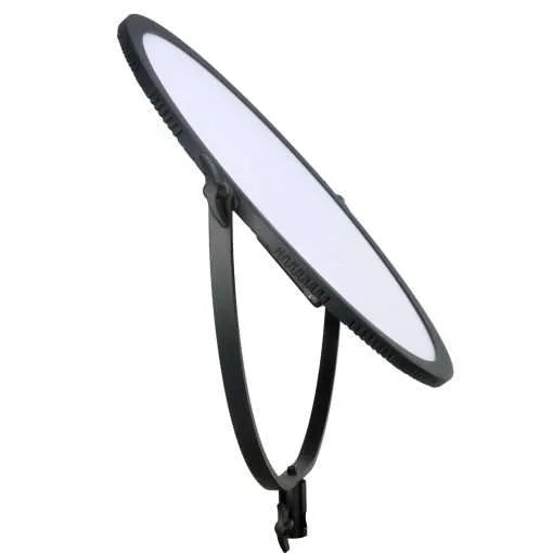 NiceFoto SL-360 ARC 70W LED light with 3200K–5600K bi-color, CRI 96+, soft arc panel, 2.4G remote, AC/DC power, and portable slim design.