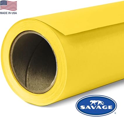 Savage Seamless Paper Photography Backdrop - Color #38 Canary, Size 9 Feet Wide x 36 Feet Long, Backdrop for YouTube Videos, Streaming, Interviews and Portraits - Made in USA