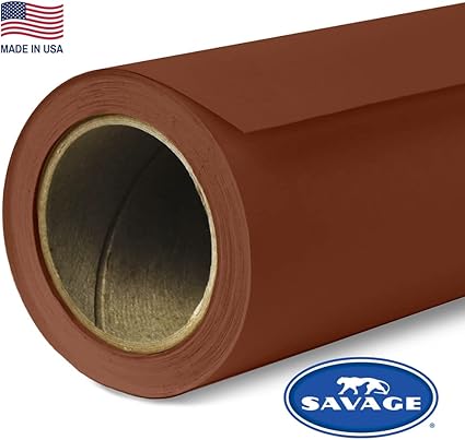 Savage Seamless Paper Photography Backdrop - Color #16 Chestnut, Size 9 Feet Wide x 36 Feet Long, Backdrop for YouTube Videos, Streaming, Interviews and Portraits - Made in USA