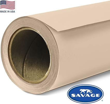 Savage Seamless Paper Photography Backdrop - Color #19 Egg Nog, Size 9 Feet Wide x 36 Feet Long, Backdrop for YouTube Videos, Streaming, Interviews and Portraits - Made in USA