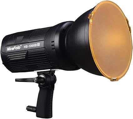 NICEFOTO Daylight COB LED Video Light HB-1000B II CRI95+/TLCI95+, 20000lux@1M Bowens Mount, 2.4G Remote Wireless & APP Bluetooth Control, with AC Power Adapter PW-20 + 6600mAh Li-ion Battery
