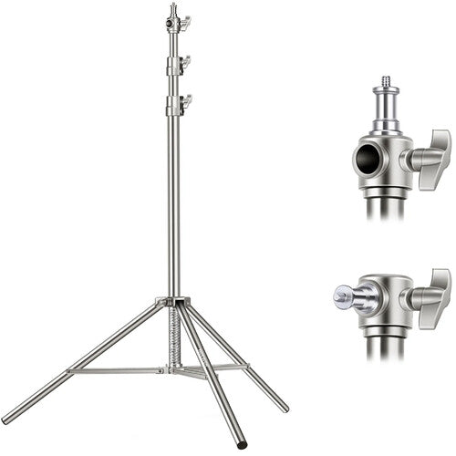 DigiPro Steel Light Stand 806 SS – Heavy Duty Stainless Steel Tripod Stand with Adjustable Height & 1/4" + 3/8" Screw Mount