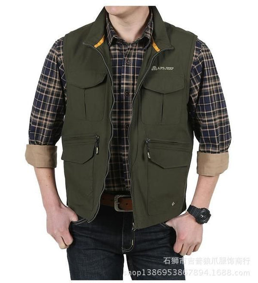 AFS Jeep Photography Vest – Green Large Multi‑Pocket Outdoor & Photo Gear Vest | Photography Accessories Pakistan