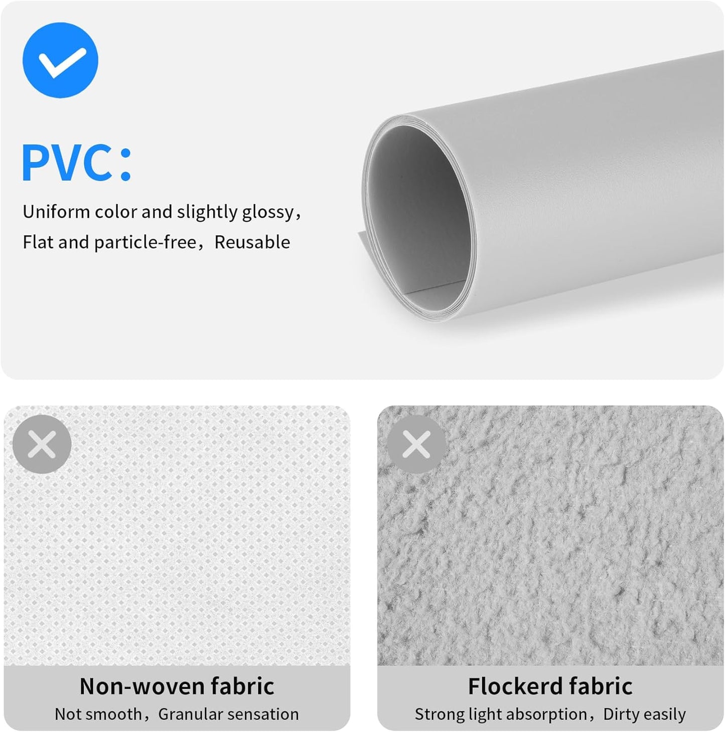 DIGIPRO PVC Photography Backdrop Kit 80×160cm – 7 Colors Complete Set (Waterproof Studio Backgrounds)