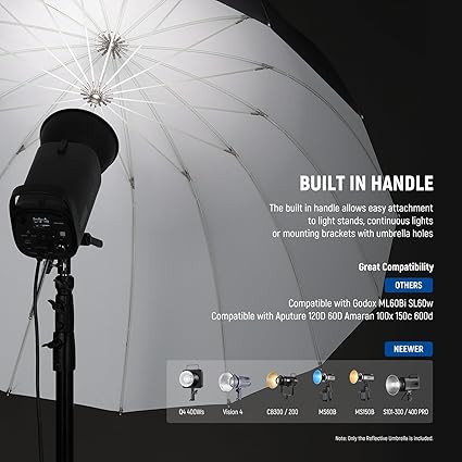 UMBRELLA BOX 71"/180cm Parabolic Reflective Umbrella Photography with White Inner, Soft Lighting with Diffuser Cover, Bag, Quick Fold for Camera Photo Studio Video Light Shooting Monolight Flash