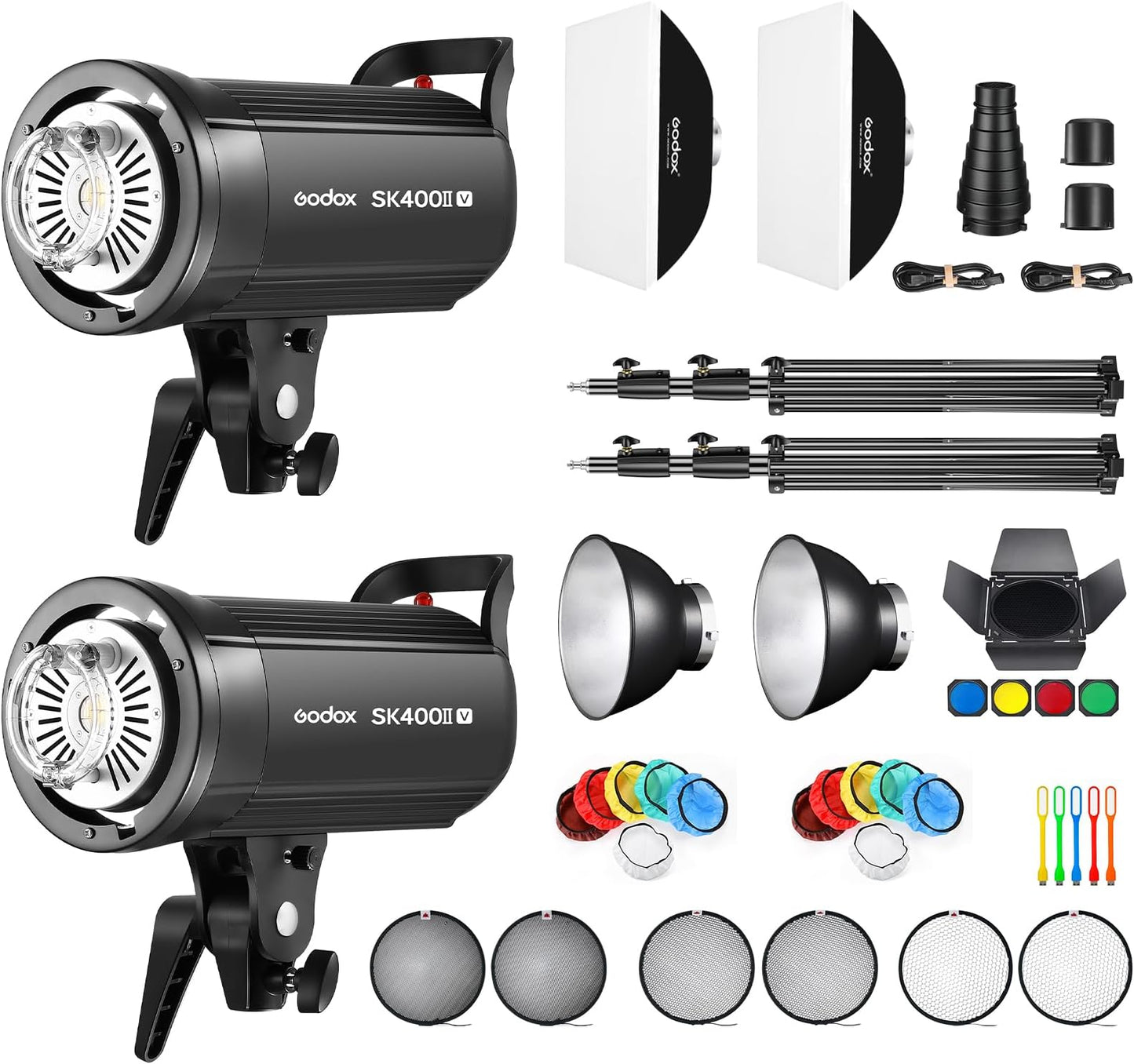 Godox SK400II-V 400Ws Studio Flash ⚡ | Built-in 2.4GHz X System | LED Modeling Lamp Bowens Mount Strobe | Professional Studio Lighting Pakistan