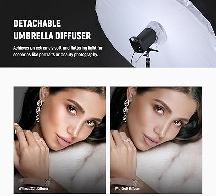 UMBRELLA BOX 71"/180cm Parabolic Reflective Umbrella Photography with White Inner, Soft Lighting with Diffuser Cover, Bag, Quick Fold for Camera Photo Studio Video Light Shooting Monolight Flash