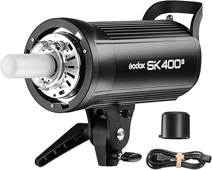 Godox SK400II Strobe Flash Light,400Ws GN65 5600K 2.4G Bowens Mount with 150W Modeling Lamp, for Photography Studio, Portrait Shooting