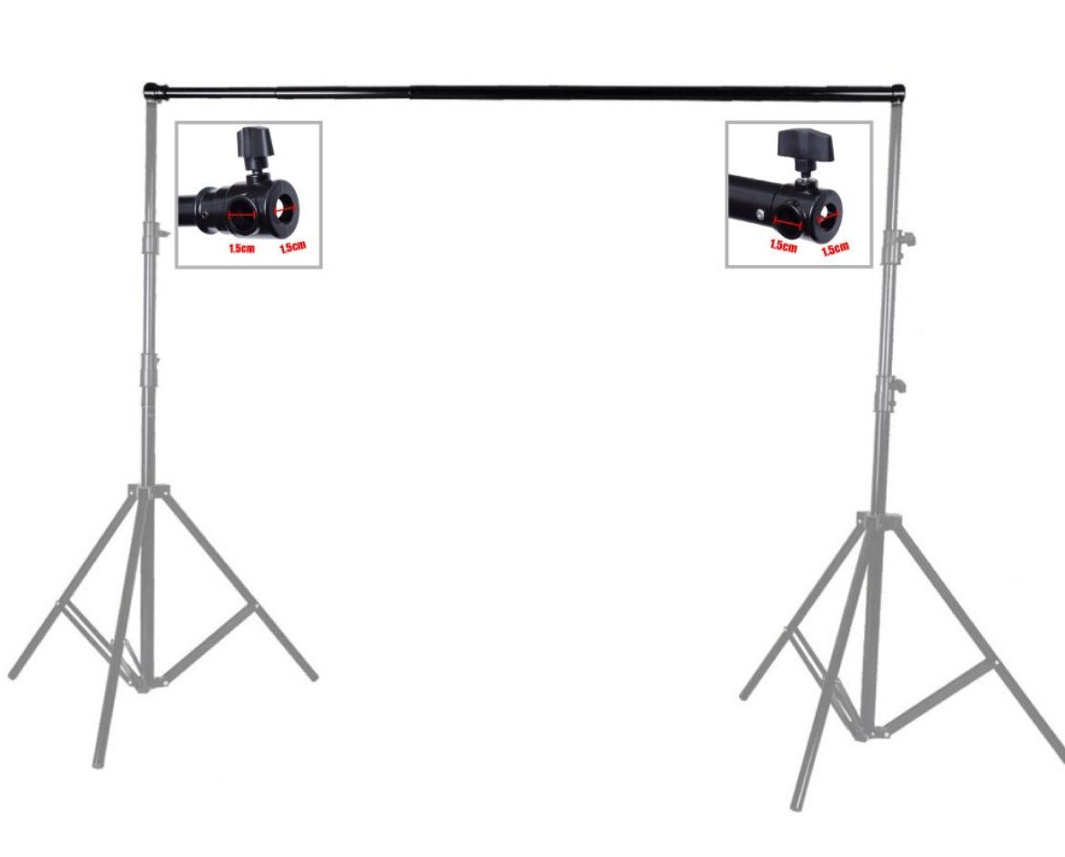 DIGIPRO 10 Feet/3M Aluminum Alloy 3 Section Telescopic Background Support Cross Arm Crossbar (Black/Silver) With Kitbag