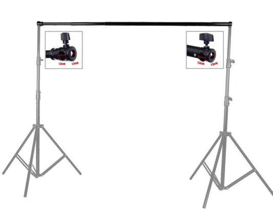 DIGIPRO 10 Feet/3M Aluminum Alloy 3 Section Telescopic Background Support Cross Arm Crossbar (Black/Silver) With Kitbag