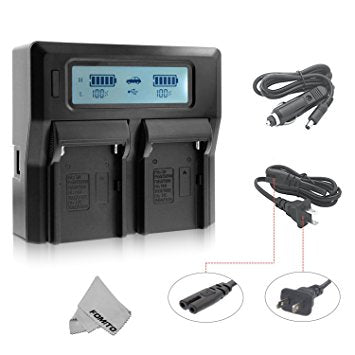 DigiPro Dual Battery Charger for Sony NP-F Series (NP-F970 / F960 / F950 / F750 / F550) – Fast USB Dual Slot Charger