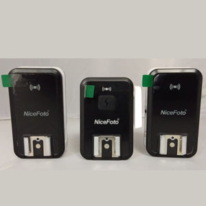 NiceFoto 2.4G Universal Wireless Flash Trigger Kit – 1 Transmitter + 2 Receivers, 15 Channels, 100m Range