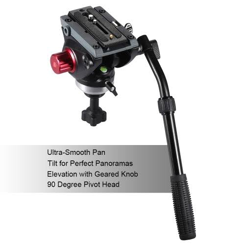 LibecEK Fluid Tripod Head – Pan/Tilt Drag, Counterbalance + Quick-Release Plate, Up to 8kg Payload