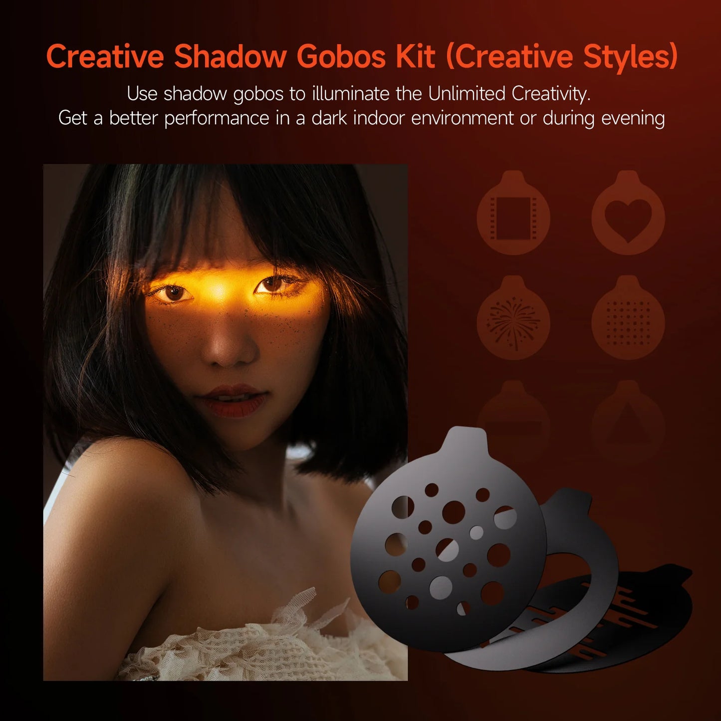 Photoolex 10W Photography Spotlight 🎨 | 4 Color LED Handheld Light with Gobos & Diffuser | Portable Camera & Video Light Pakistan