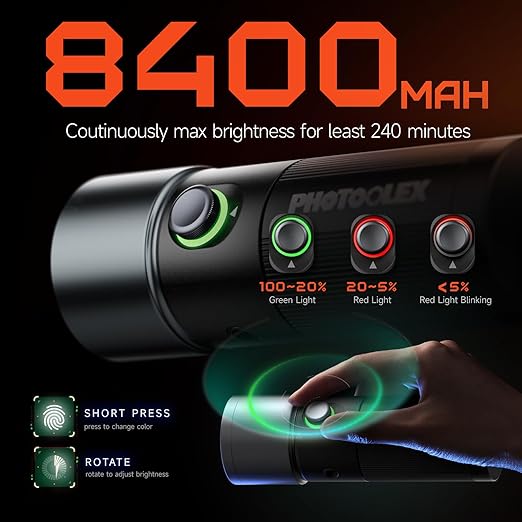 Photoolex 10W Photography Spotlight 🎨 | 4 Color LED Handheld Light with Gobos & Diffuser | Portable Camera & Video Light Pakistan
