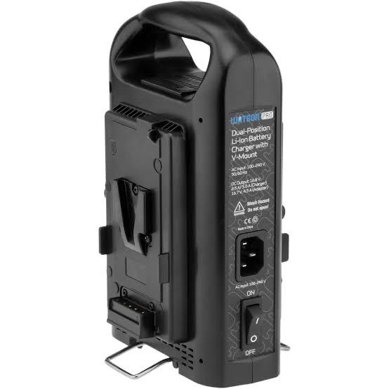 V Mount Dual Charger Dual Channel V-Mount/V Lock Battery Charger + 16.5V DC Adapter - Compatible with All V-Mount Batteries (No Batteries Included)