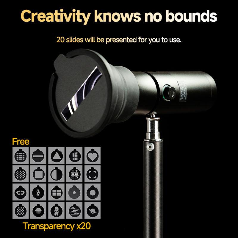 DIGIPRO 12x Optical Snoot Spotlight for Photography – LED Creative Light with 20 Gobo Patterns & 4 Color Lighting