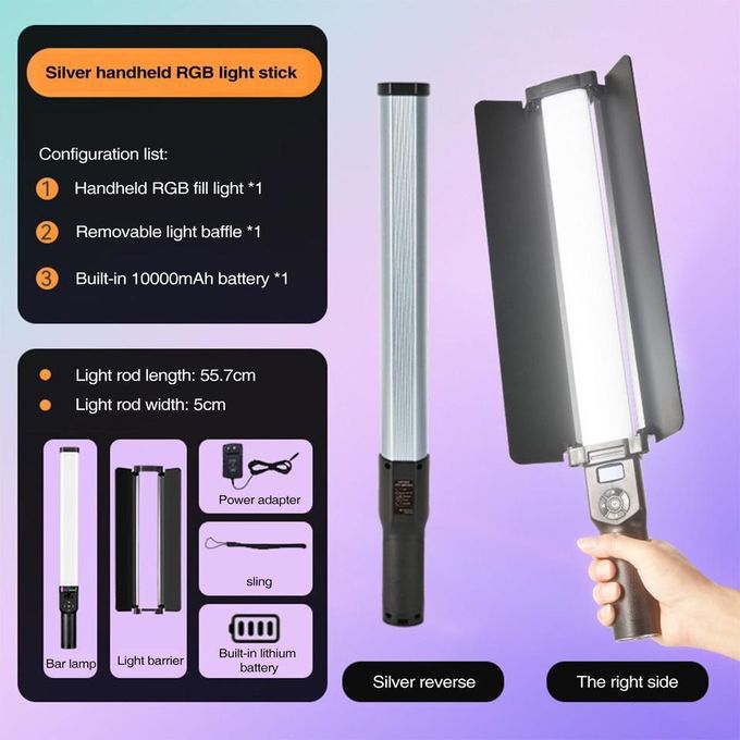 DIGIPRO ZG30 RGB LED Light Wand 30W ⚡ | 10000mAh Battery | 360° Full RGB 2700K–7500K | Professional Video & Photography Light Pakistan