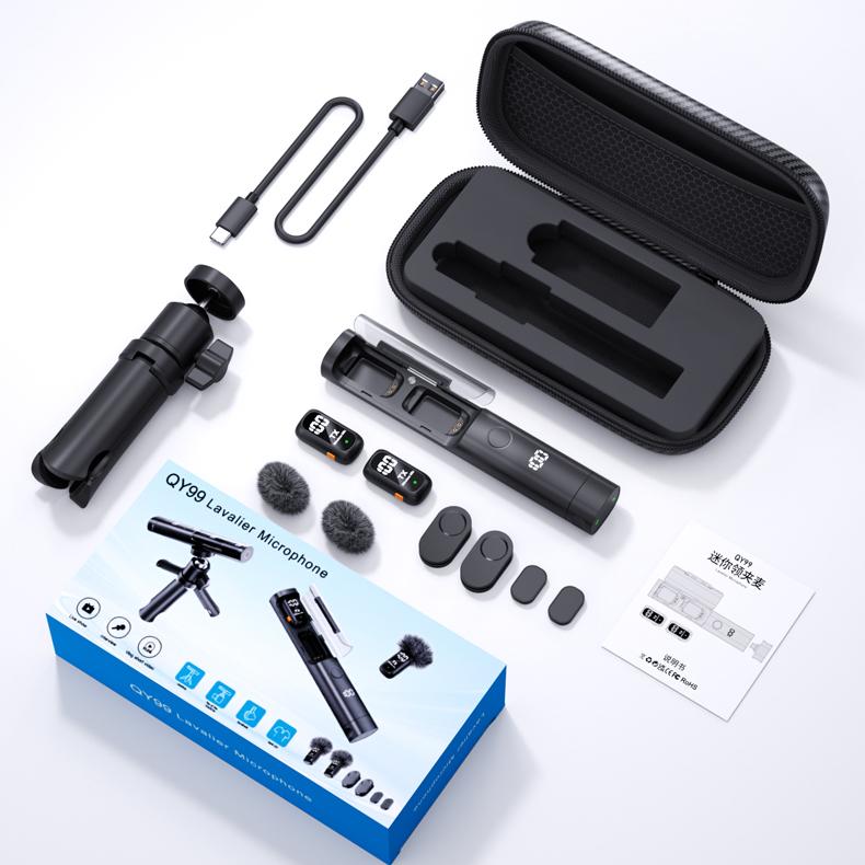 DIGIPRO QY99 2.4GHz Wireless Lavalier Microphone for USB Type-C & iPhone | Rechargeable Clip-on Mic for Vlogging, Interviews & Live Streaming