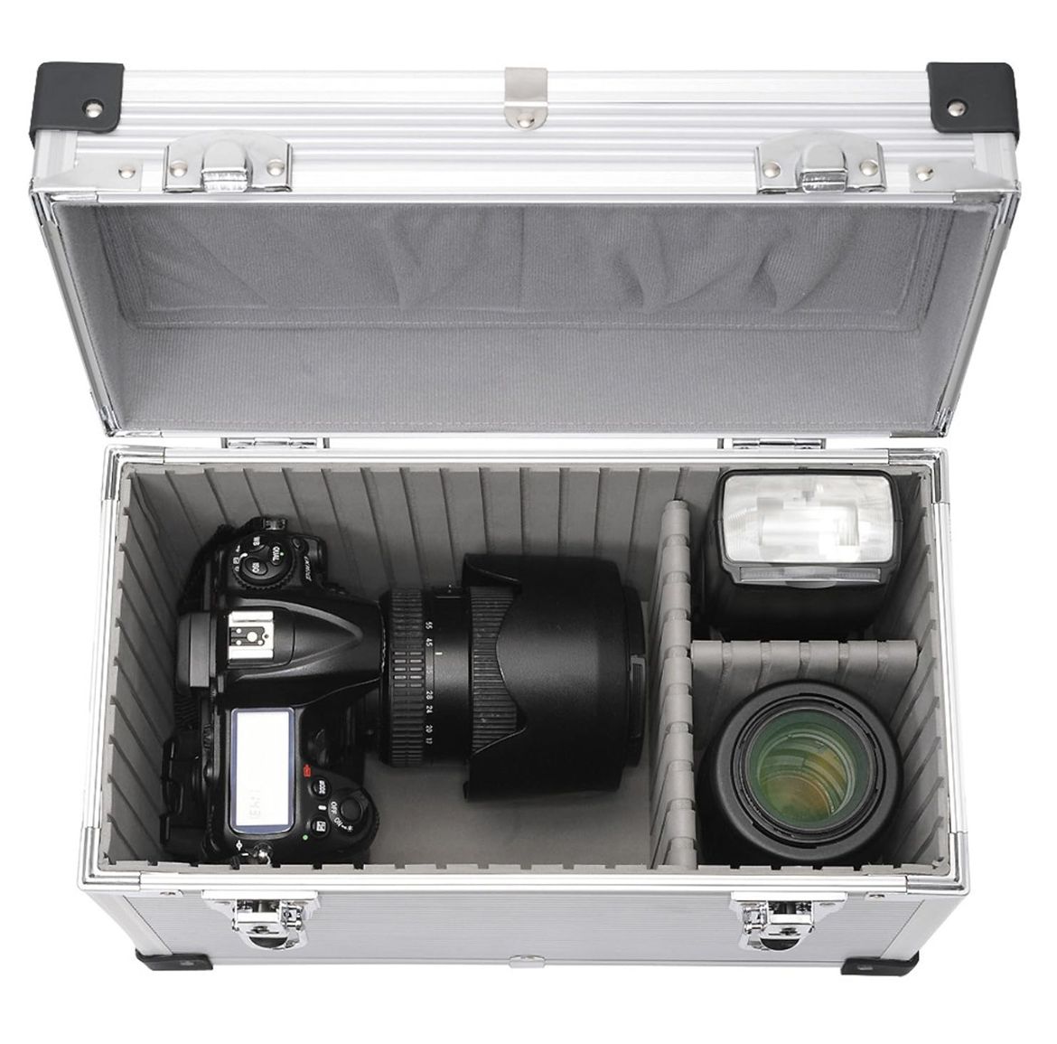NiceFoto Aluminum Case for Flash Head – Flash Gear Protective Carrying Case