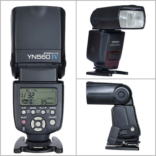 Yongnuo YN560 IV Manual Speedlite – Built-in 2.4G Transceiver, 24–105 mm Zoom, Master & Slave Functionality