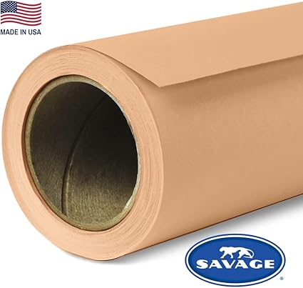 Savage Seamless Paper Photography Backdrop - Color #79 Almond, Size 9 Feet Wide x 36 Feet Long, Backdrop for YouTube Videos, Streaming, Interviews and Portraits - Made in USA