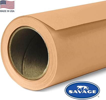 Savage Seamless Paper Photography Backdrop - Color #25 Beige, Size 9 Feet Wide x 36 Feet Long, Backdrop for YouTube Videos, Streaming, Interviews and Portraits - Made in USA