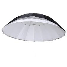 Convertible Double-Layer Umbrella 60 Inch / 150cm – White Satin Interior with Removable Black Exterior Cover for Photography