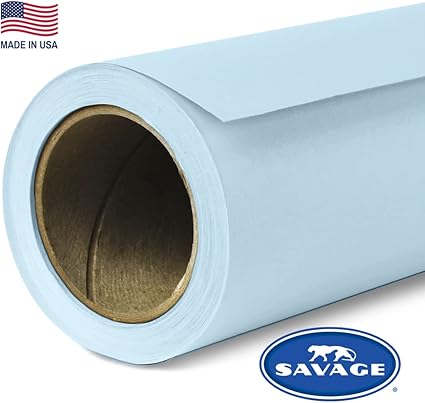 Savage Seamless Paper Photography Backdrop - Color #41 Bluemist, Size 9 Feet Wide x 36 Feet Long, Backdrop for YouTube Videos, Streaming, Interviews and Portraits - Made in USA