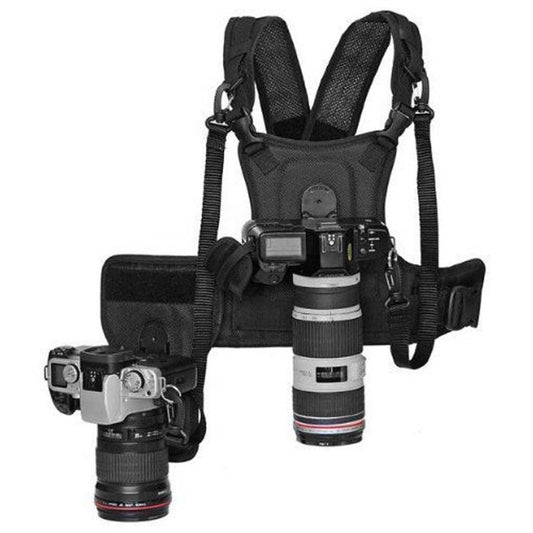 Camera Strap MQ-MSP01 Multi-Camera Harness Vest with Side Holster – Dual Camera Carry System (Up to 10 kg per Camera)