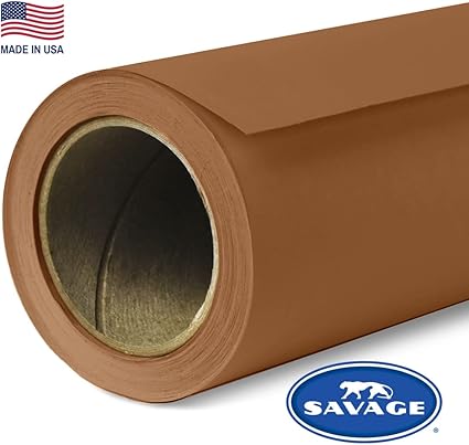 Savage Seamless Paper Photography Backdrop - Color #80 Cocoa, Size 9 Feet Wide x 36 Feet Long, Backdrop for YouTube Videos, Streaming, Interviews and Portraits - Made in USA