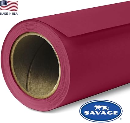 Savage Seamless Paper Photography Backdrop - Color #06 Crimson, Size 9 Feet Wide x 36 Feet Long, Backdrop for YouTube Videos, Streaming, Interviews and Portraits - Made in USA