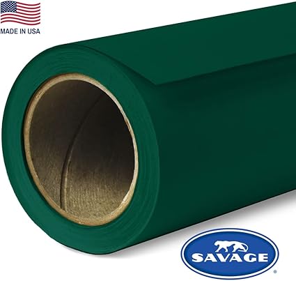 Savage Seamless Paper Photography Backdrop - Color #18 Evergreen, Size 9 Feet Wide x 36 Feet Long, Backdrop for YouTube Videos, Streaming, Interviews and Portraits - Made in USA