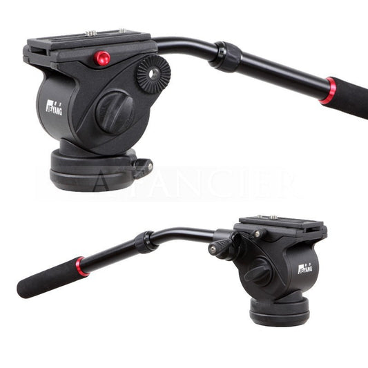 LibecEK Fluid Tripod Head – Pan/Tilt Drag, Counterbalance + Quick-Release Plate, Up to 8kg Payload