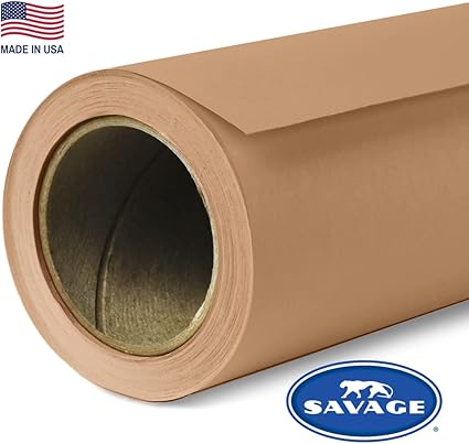 Savage Seamless Paper Photography Backdrop - Color #76 Mocha, Size 9 Feet Wide x 36 Feet Long, Backdrop for YouTube Videos, Streaming, Interviews and Portraits - Made in USA