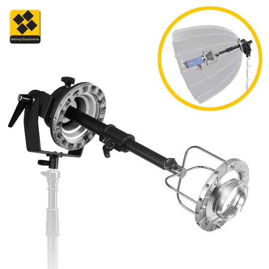 Reverse Focusing Rod Bracket for Parabolic Softbox – Bowens Mount, Heavy-Duty Aluminum (Supports up to 25kg)