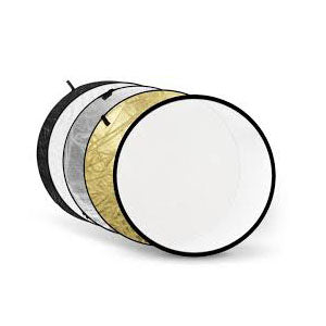 42" 5-in-1 Round Reflector Disc – Transparent, Black, Gold, White & Silver